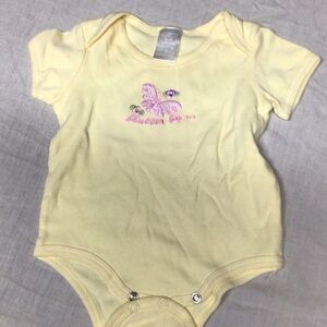 Adorable Yellow Bodysuit with Butterfly Design